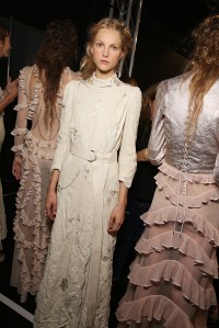 Backstage at Alexander McQueen RTW Spring 2016
