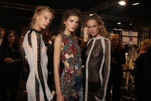 Backstage at Alexander McQueen RTW Spring 2016