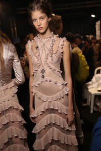 Backstage at Alexander McQueen RTW Spring 2016