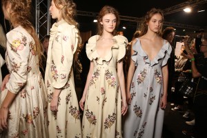 Backstage at Alexander McQueen RTW Spring 2016
