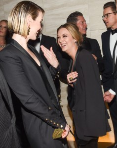 Sarah Paulson in Balmain and Osman with Billie Lourd.