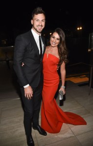 Matthew Paetz with Lea Michele in Zac Posen