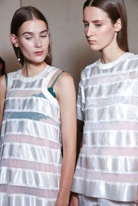 Backstage at Sacai Spring 2016