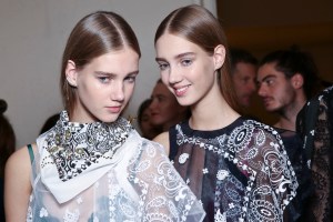 Backstage at Sacai Spring 2016