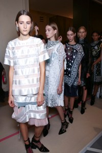 Backstage at Sacai Spring 2016