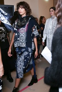 Backstage at Sacai Spring 2016