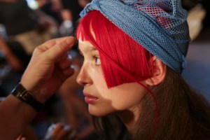 Backstage at Yohji Yamamoto Spring 2016