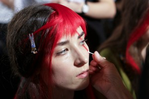 Backstage at Yohji Yamamoto Spring 2016