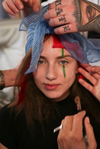 Backstage at Yohji Yamamoto Spring 2016