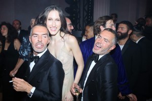 Dean and Dan Caten with Anna Cleveland Vogue 95th Anniversary Party