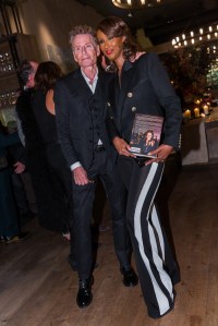 Calvin Klein and Iman at Donna Karan's "My Journey" Book Party, 2015.