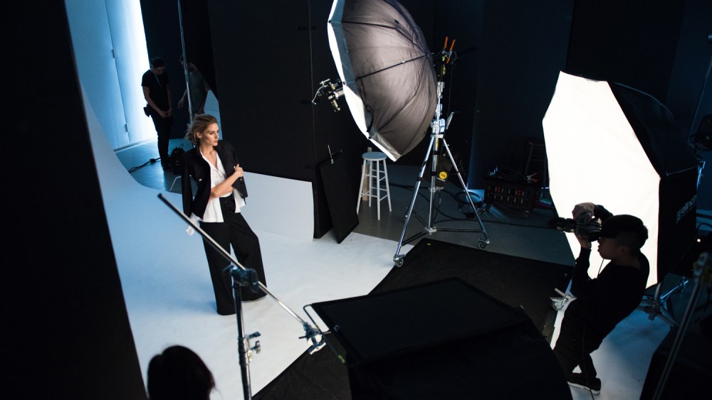 Behind the scenes at the spring look book shoot for Olivia Palermo
