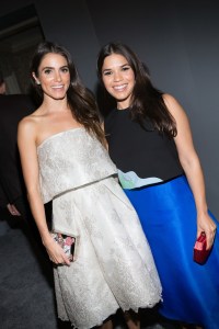 Nikki Reed in Monique Lhuillier and America Ferrera.
