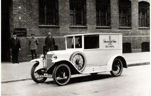 J.F. Schwarzlose’s delivery wagon