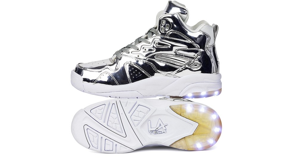 L.A. Gear's Liquid Silver sneakers designed by Tyga.