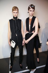 Backstage at Lanvin spring 2016
