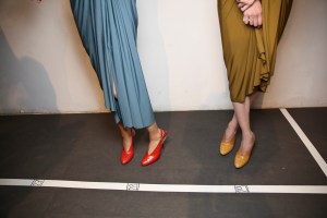 Backstage at Lanvin spring 2016