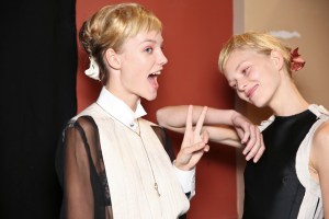 Backstage at Lanvin spring 2016