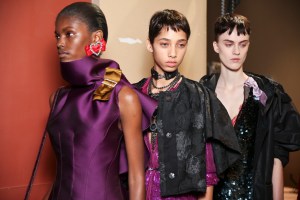 Backstage at Lanvin spring 2016