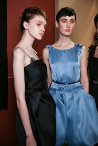 Backstage at Lanvin spring 2016