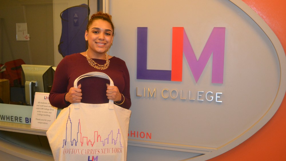 IM College student, Shontal Hogan, who is the winner of the Cotton Incorporated cotton tote design competition.