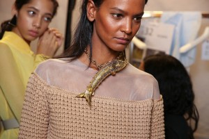 Backstage at Loewe Spring 2016