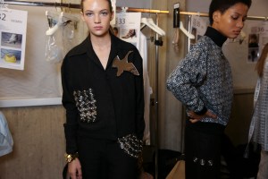 Backstage at Loewe Spring 2016