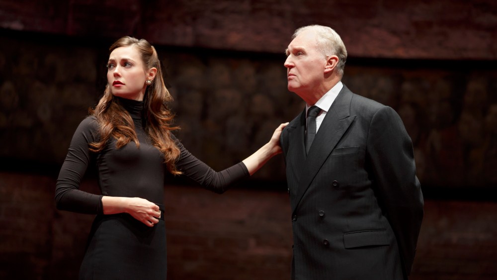 Lydia Wilson as Kate Middleton with Tim Pigott-Smith in "King Charles III."