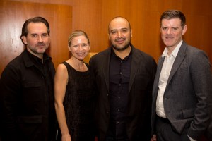 L-R second-prize winners, Jason Alkire, Julie Alkire of Haus Alkire, first place winners, Raul Arevalo and Brad Schmidt of CADET.