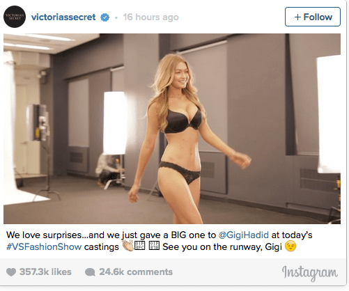 Gigi Hadid Victoria Secret