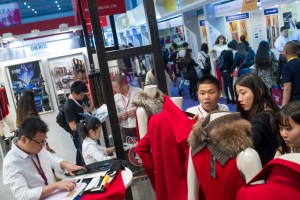 Intertextile and Chic fashion fair at Shanghai National Exhibition Centre.