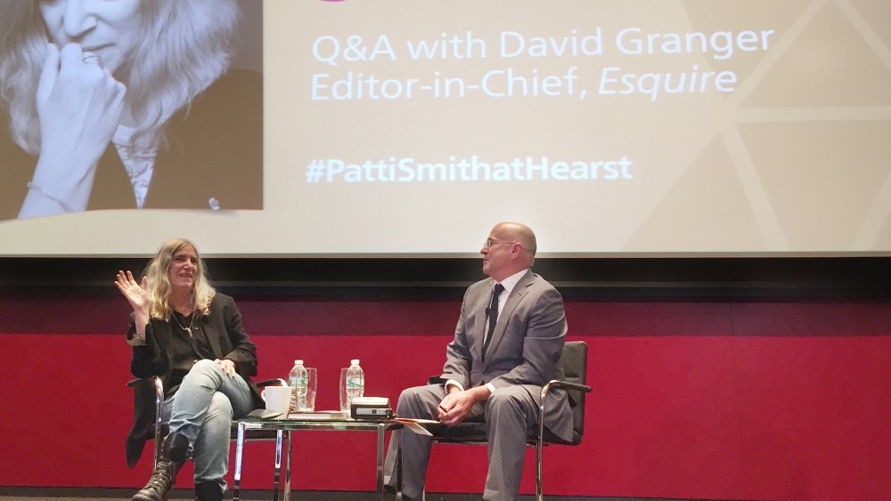 Patti Smith speaking with David Granger at Hearst Tower