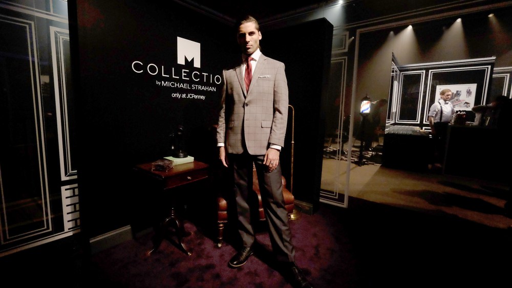 Michael Strahan for J.C. Penny suit collection preview.