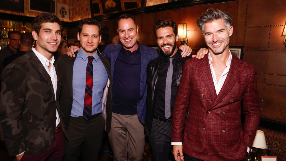 To Boot New York-group: David Bernon, Matt McGorry, Adam Derrick, Lorenzo Martone and Eric Rutherford at To Boot New York’s dinner at Bar Marmont