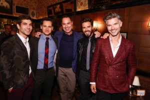 To Boot New York-group: David Bernon, Matt McGorry, Adam Derrick, Lorenzo Martone and Eric Rutherford at To Boot New York’s dinner at Bar Marmont