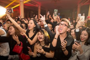 Guests at the party during the performance.