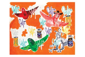 Mark Gonzales x Curtis Kulig Majorca is Dirt Cheep, 2014 Archival offset lithograph 30x24 inches