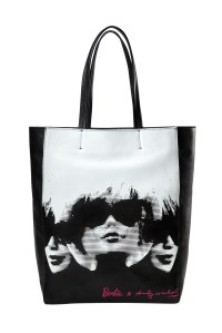 A tote from the Barbie and Andy Warhol collection to be sold exclusively through Ron Robinson.