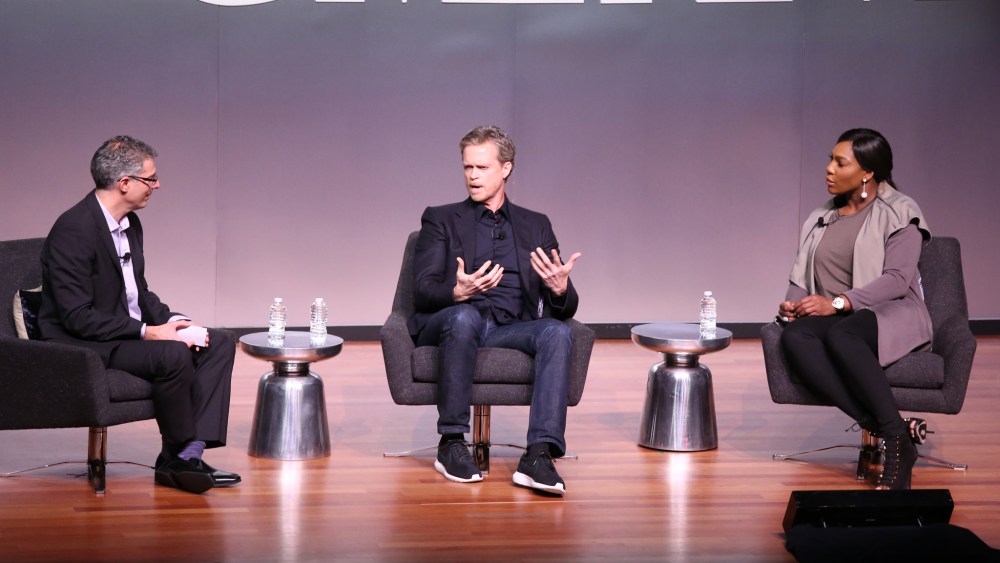 Bob Safian, Mark Parker and Serena Williams.