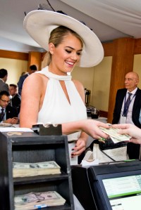 Kate Upton placing her bet on American Pharaoh.