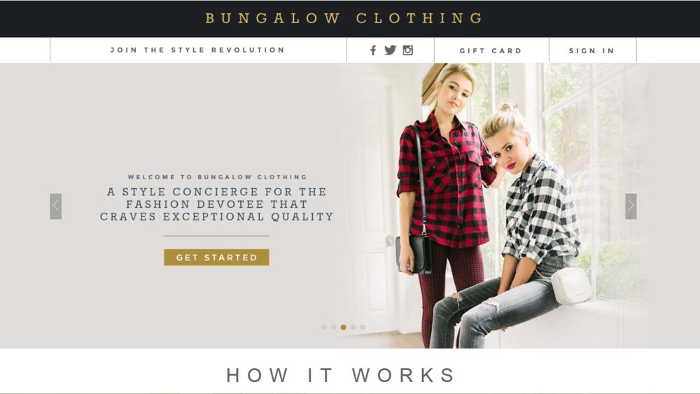 Bungalow Clothing website