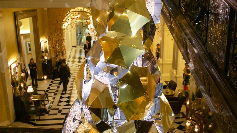 Burberry designed Christmas tree Claridge's