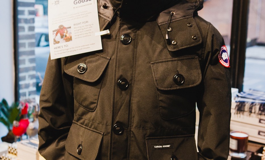 A Canada Goose jacket on display at Story.