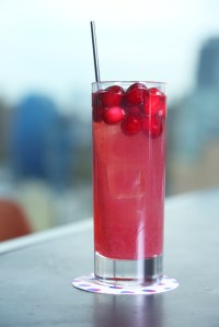 Mr. Purple: Casamigos Reposado Tequila, Cranberry Liqueur, Allspice Dram, Apple, Lemon. Served Punch Style