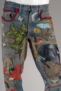 Levi Strauss & Co., jeans, embroidered denim, circa 1969, USA, gift of Jay Good.