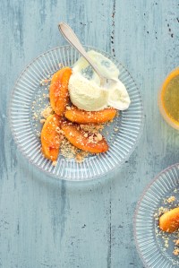 buckwheat ice cream, caramelized apples and crumble paired with cider