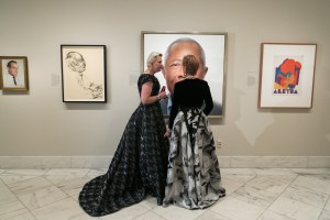 Kim Sajet and Carolina Herrera