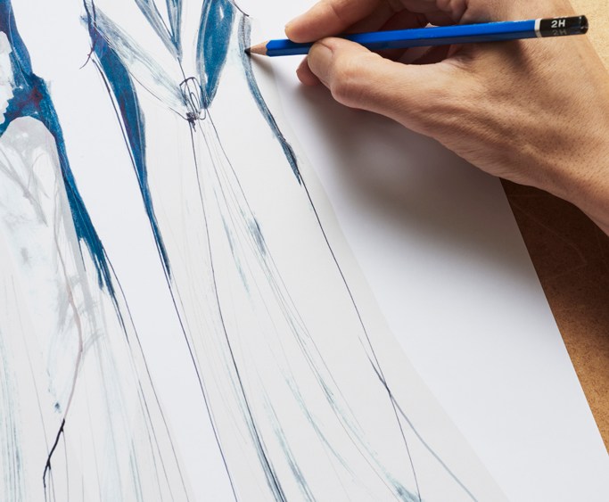A sketch of a dress from H&M's Conscious Exclusive collection