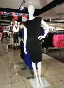 A stretch evening dress from Penney's new Belle & Sky fast fashion private brand