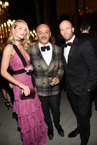 Rosie Huntington-Whiteley, Christian Louboutin and Jason Statham.